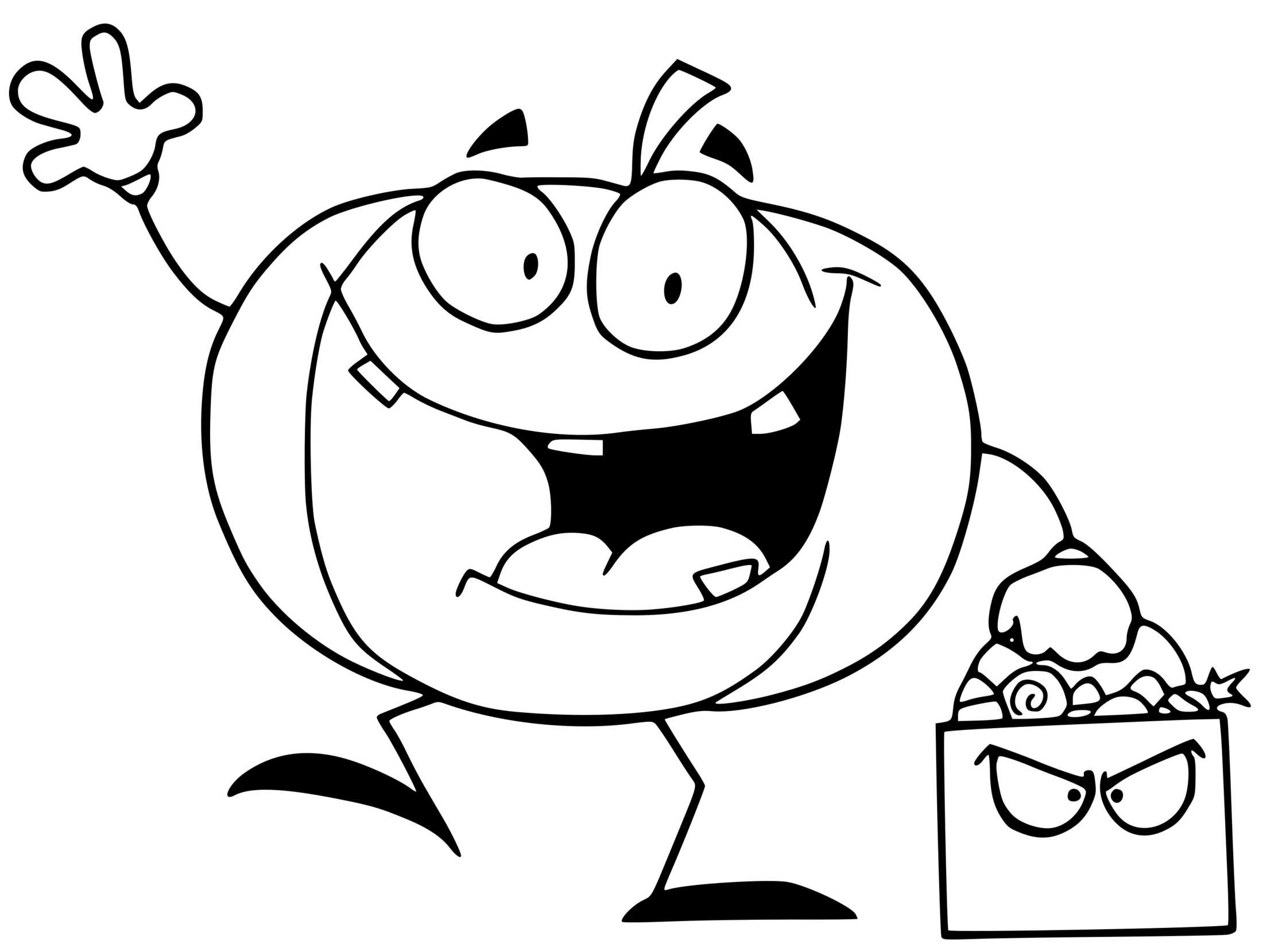 Coloriage Citrouille Avec Un Sac De Firandises - Halloween citrouille à imprimer