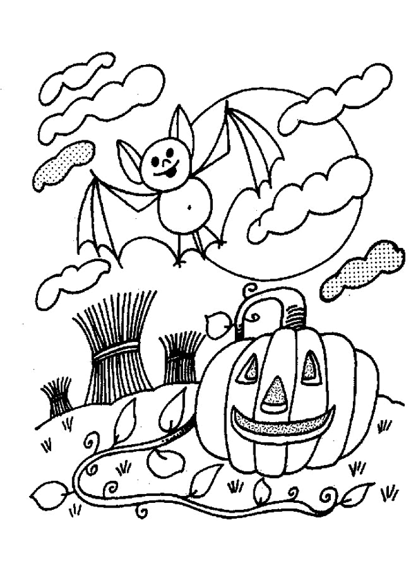 Coloriage Citrouille Chauve Souris - Halloween chauve souris à imprimer