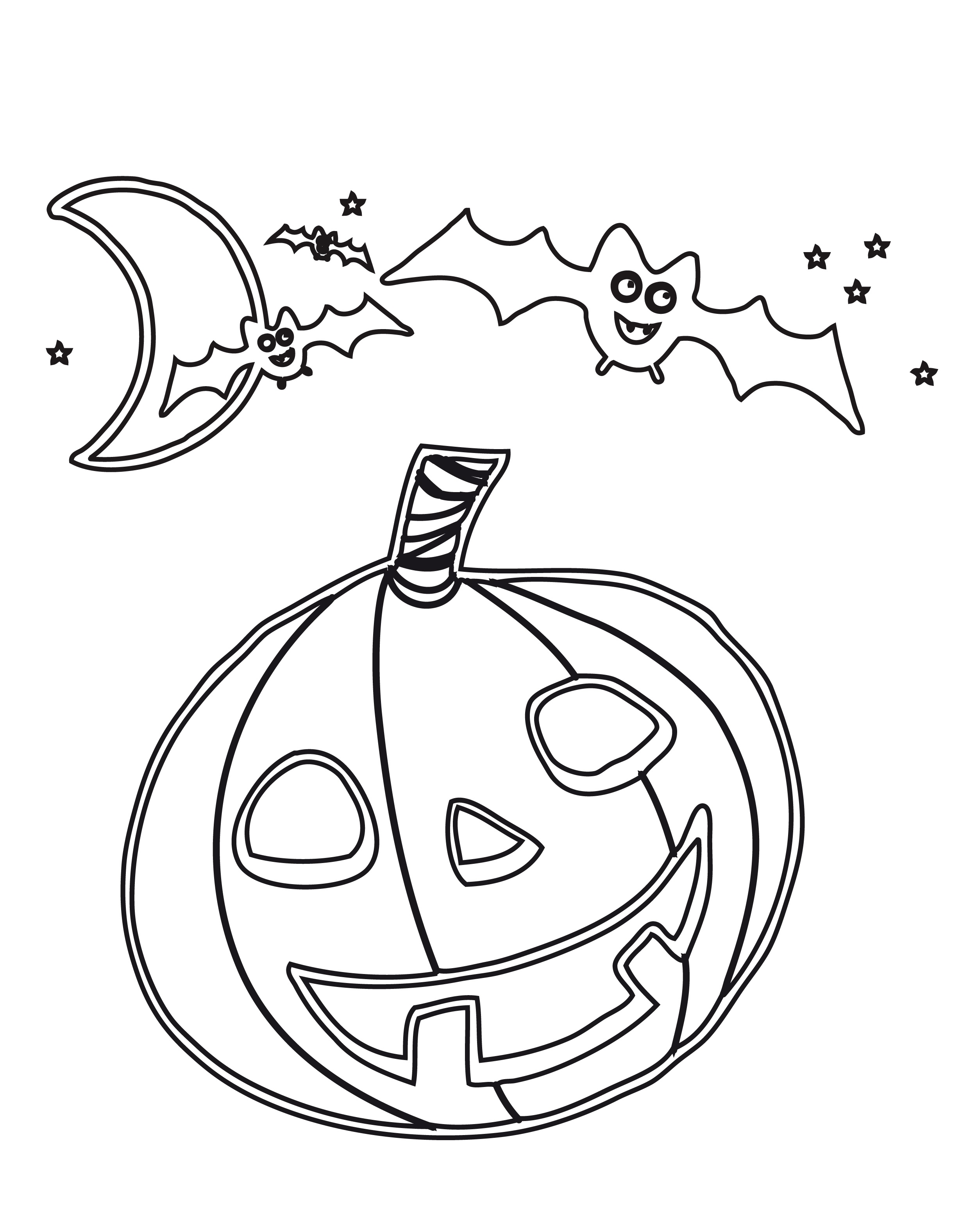 Coloriage Citrouille Et Chauve Souris Halloween - Halloween citrouille à imprimer
