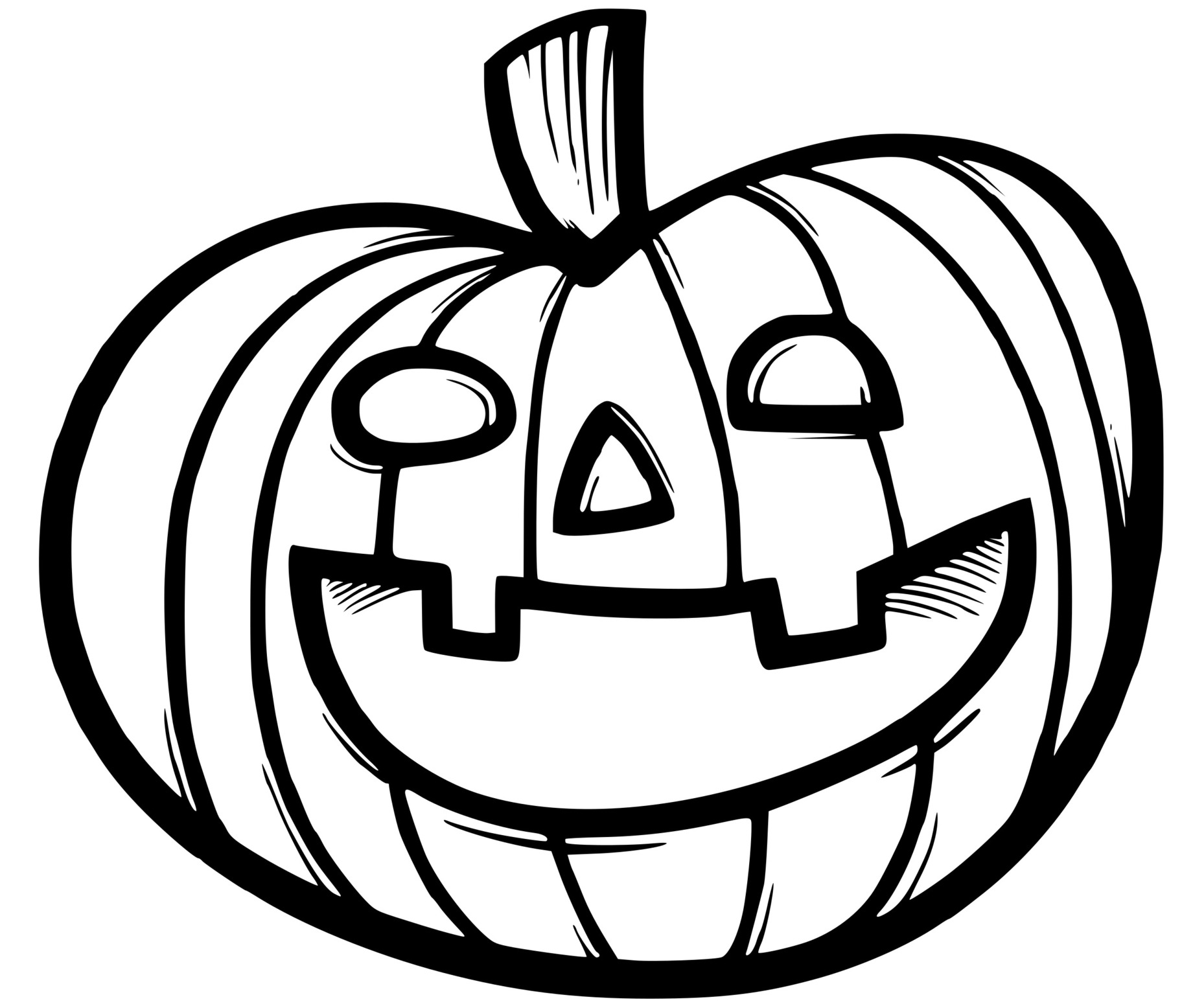 Coloriage Citrouille Facile De La Famille Des Curcubitacees - Halloween citrouille à imprimer