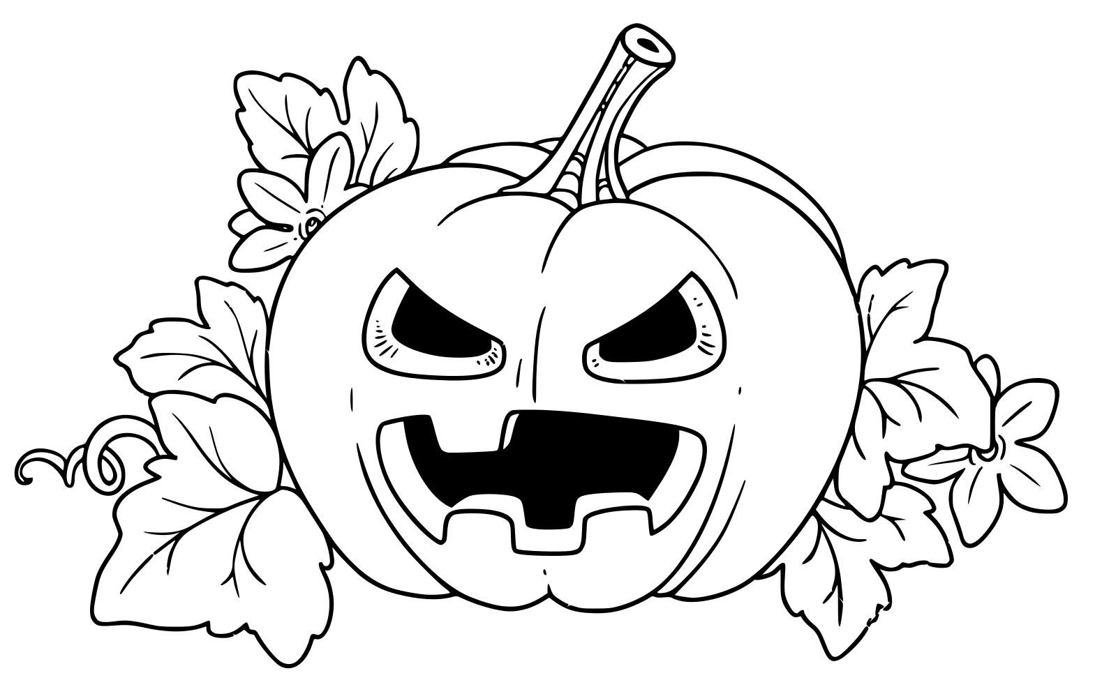 Coloriage Citrouille Halloween Fâchée Couleur Jaune - Halloween citrouille à imprimer