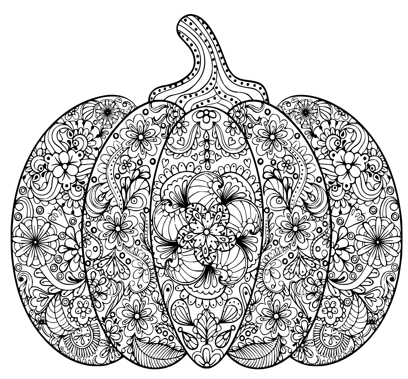 Coloriage Citrouille Halloween Zentangle Pour Adulte - Halloween citrouille à imprimer