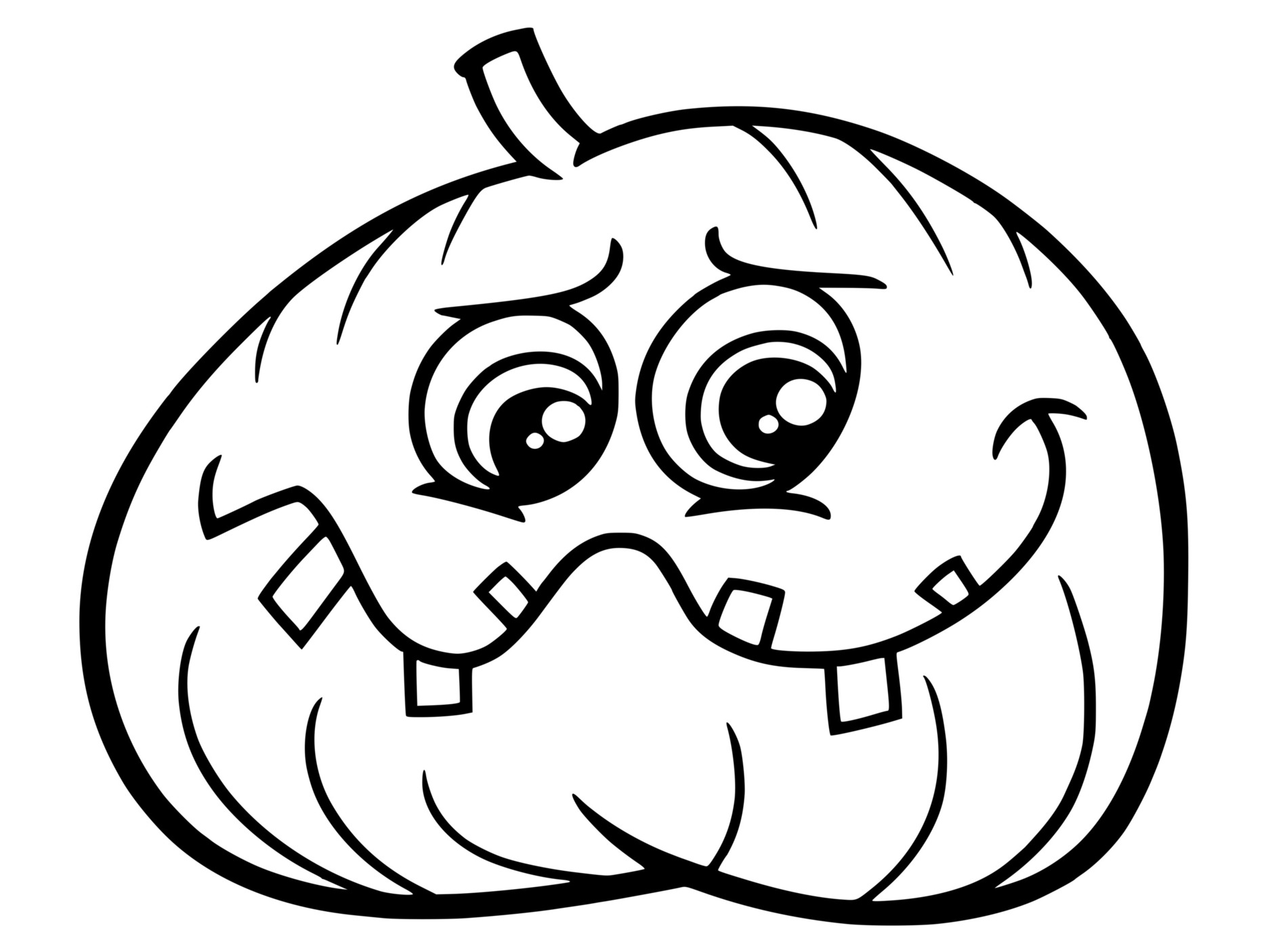 Coloriage Citrouille Qui Est Timide - Halloween citrouille à imprimer