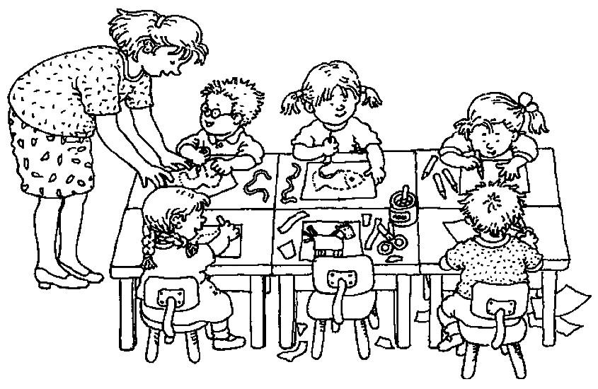 Coloriage Classe D'École Maternelle - École à imprimer