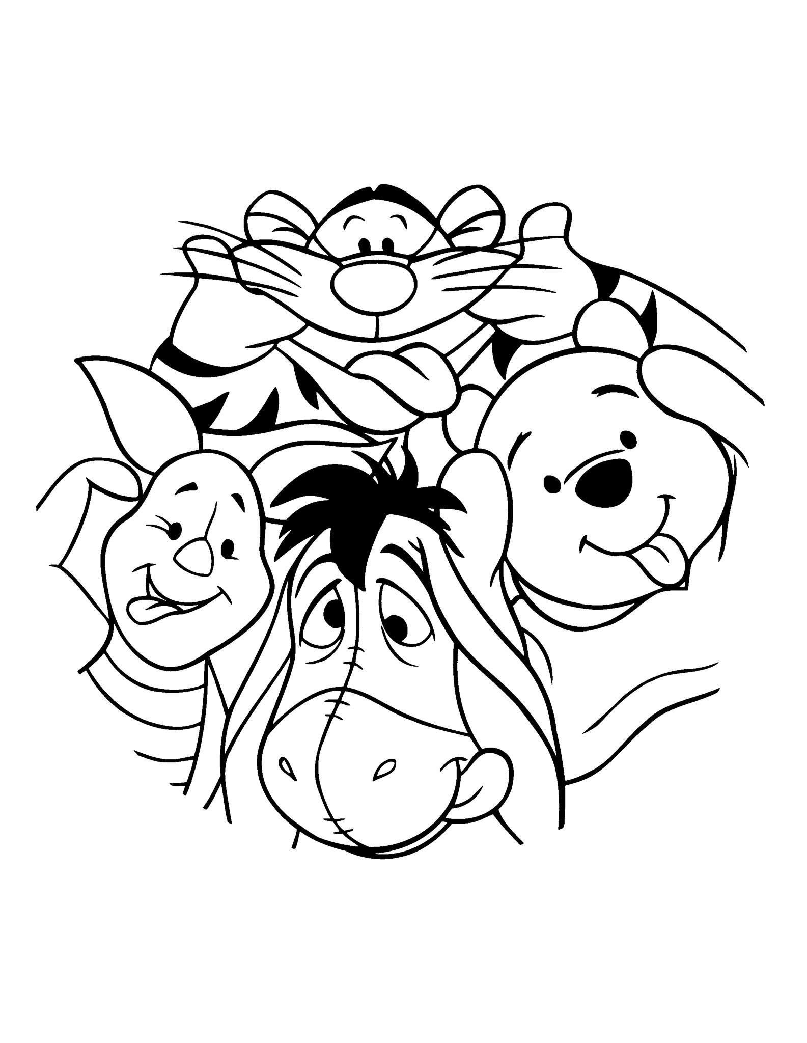 Coloriage Classique Disney Tigrou Winnie Porcinet Bourriquet - Disney à imprimer