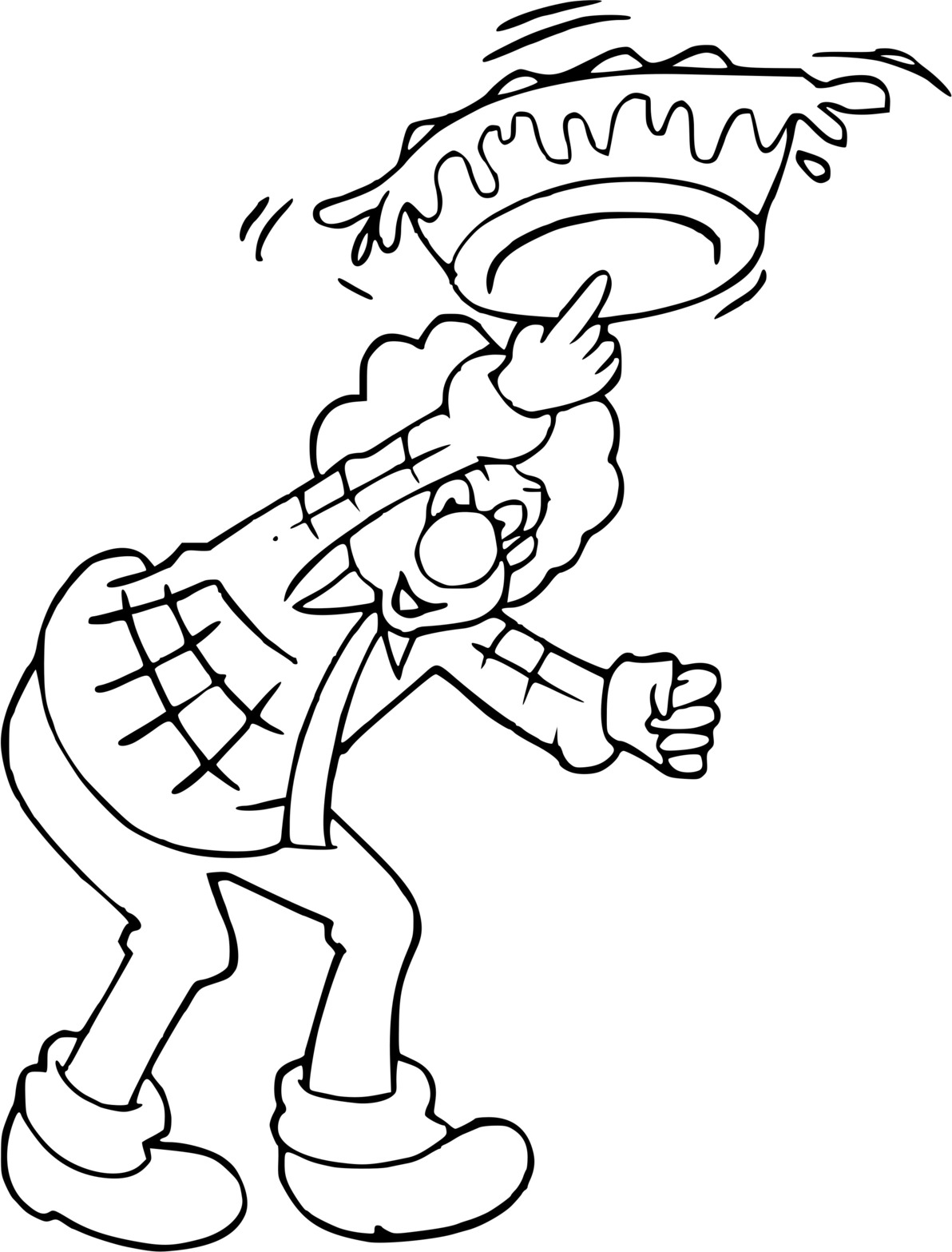 Coloriage Clown Avec Un Gâteau - Clown à imprimer