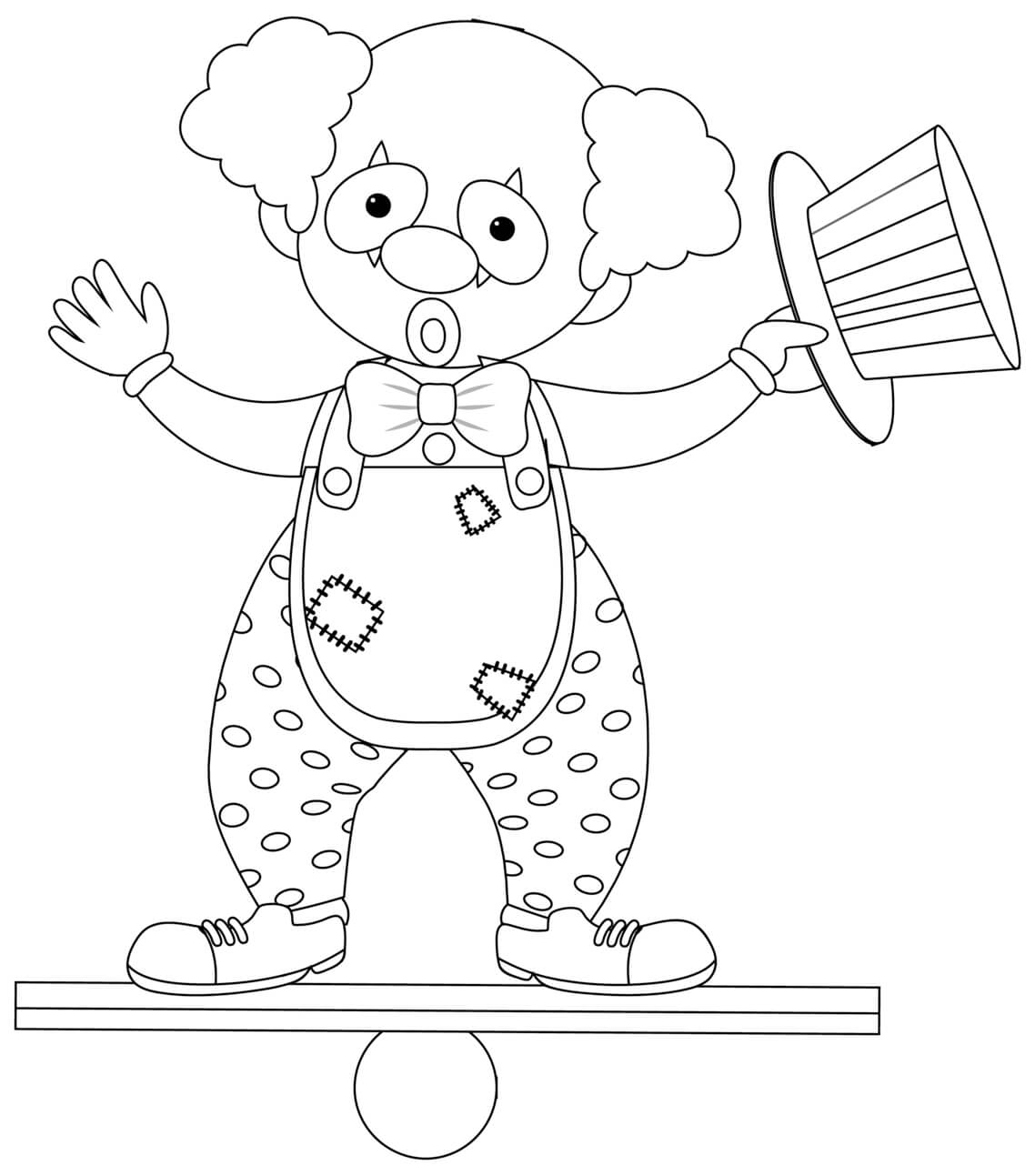 Coloriage Clown Facile Maternelle - Clown à imprimer