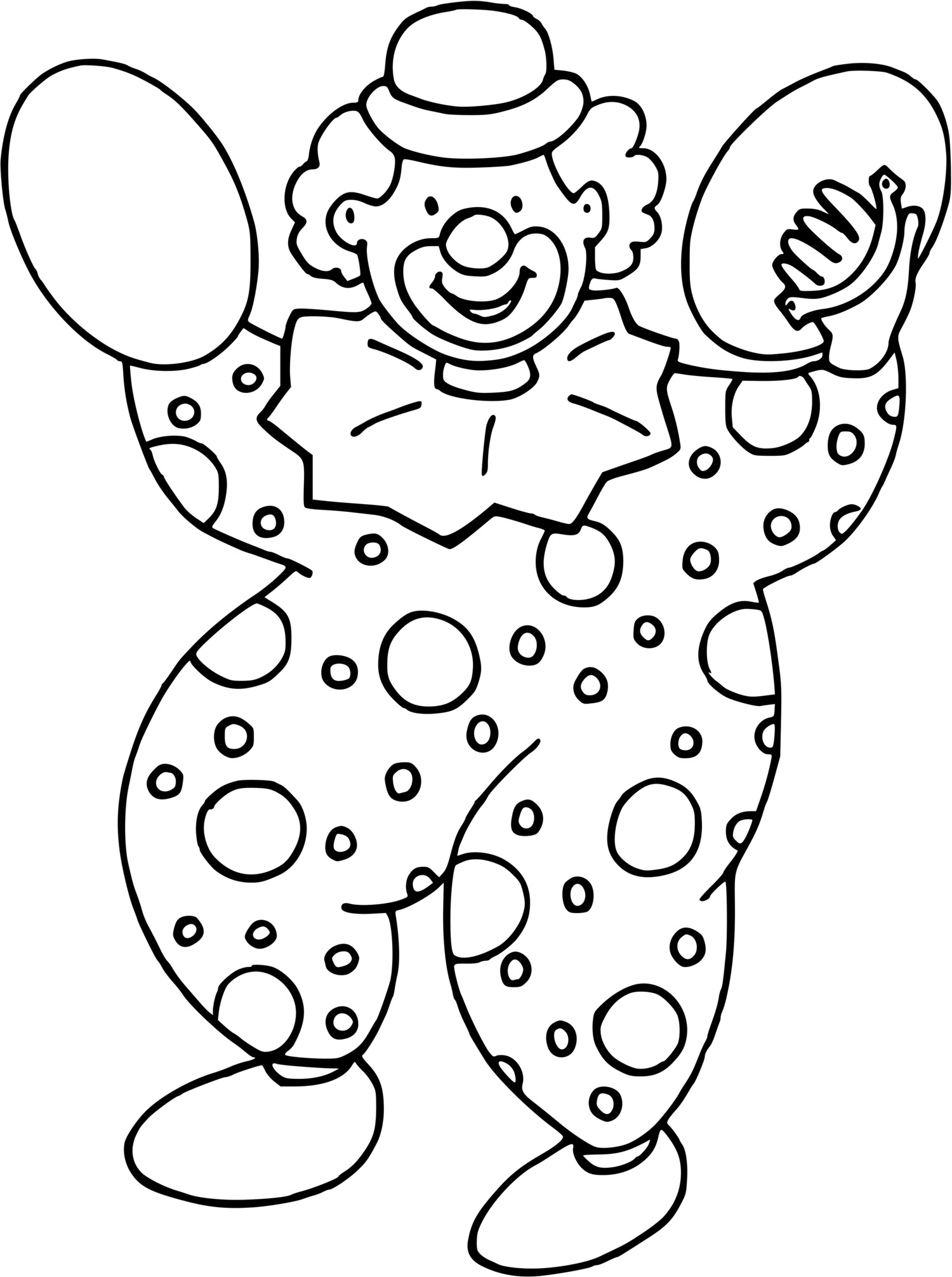 Coloriage Clown Qui Fait De La Musique - Clown à imprimer