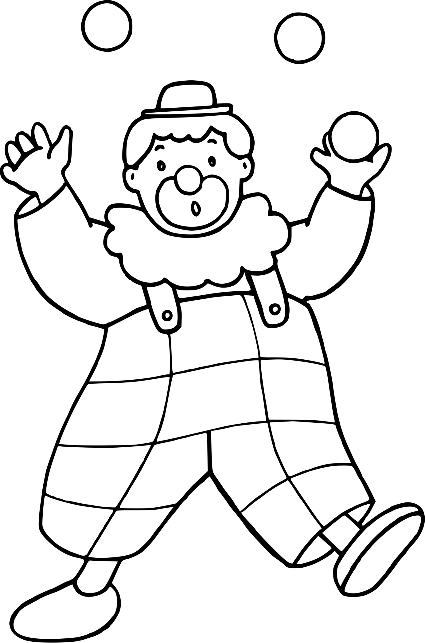 Coloriage Clown Qui Jongle Avec Des Balles - Clown à imprimer