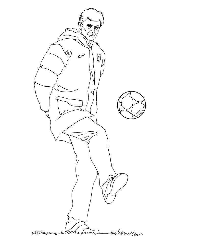 Coloriage Coach Arsene Wenger Entraineur D'Arsenal - Foot à imprimer