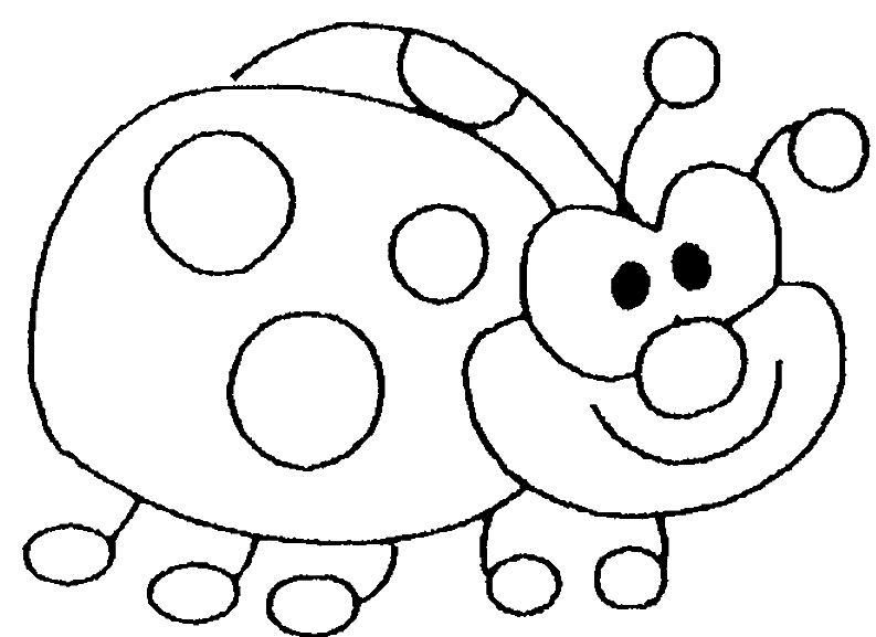 Coloriage Coccinelle A Point Blanc - Coccinelle à imprimer
