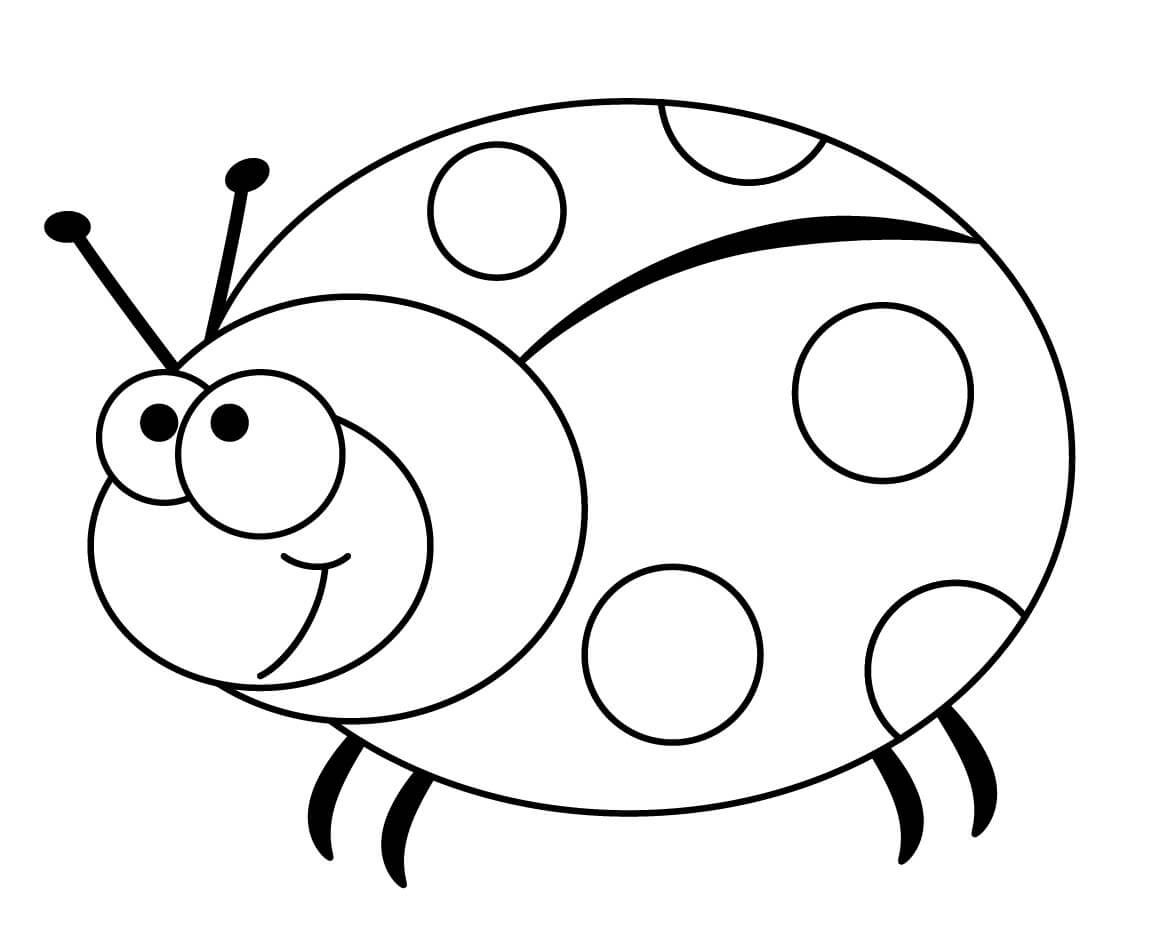 Coloriage Coccinelle Insecte Rouge Et Noir - Coccinelle à imprimer