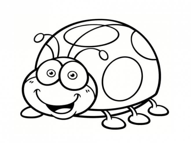 Coloriage Coccinelle Rigolote Drôle - Coccinelle à imprimer