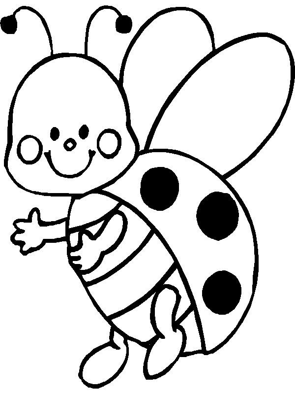 Coloriage Coccinelle Souriante - Coccinelle à imprimer