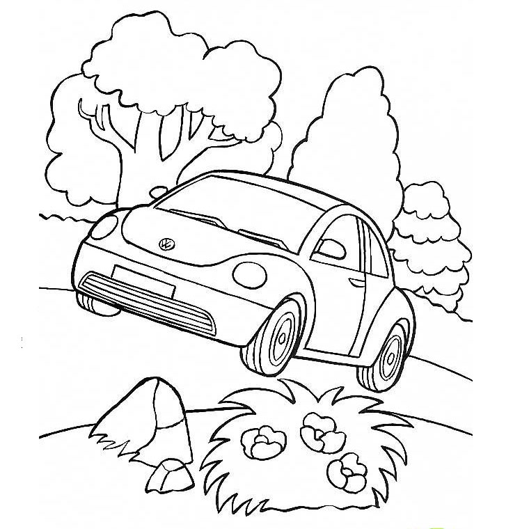 Coloriage Coccinelle Voiture - Voiture à imprimer