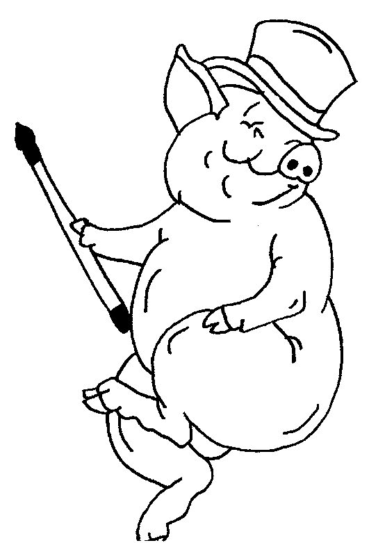 Coloriage Cochon Danseur - Animaux à imprimer