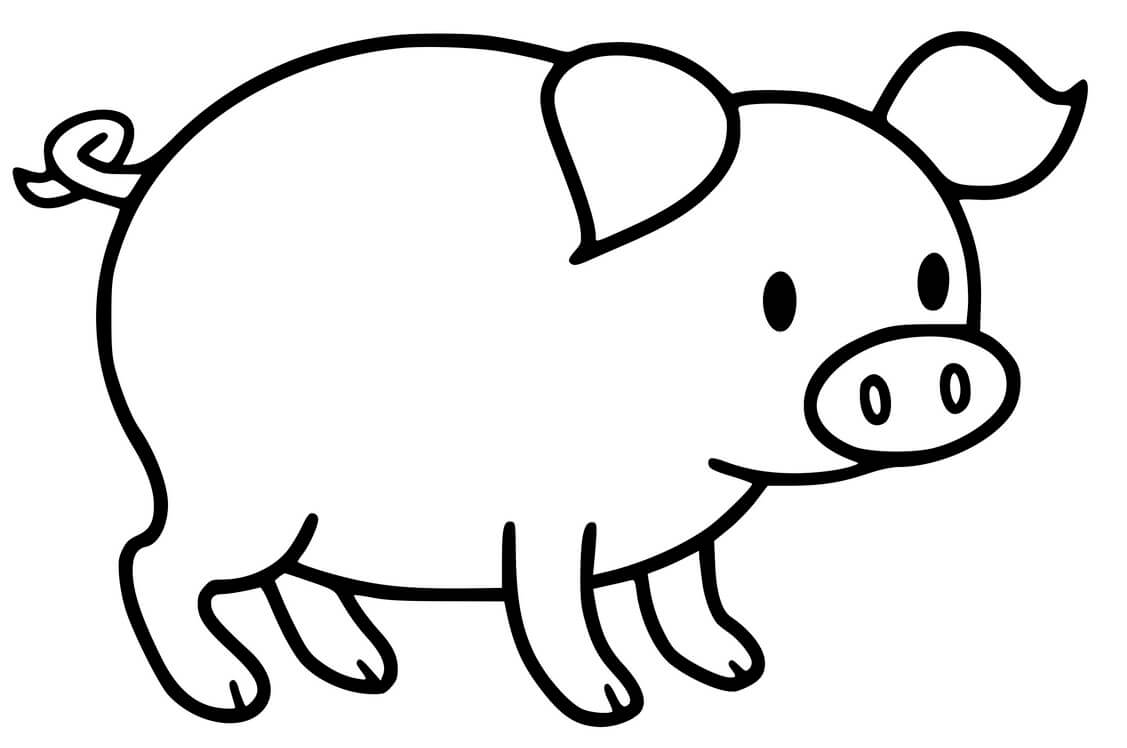 Coloriage Cochon Facile Simple - Cochon à imprimer