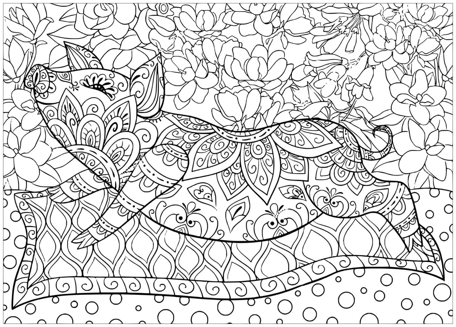 Coloriage Cochon Mandala Difficile - Cochon à imprimer