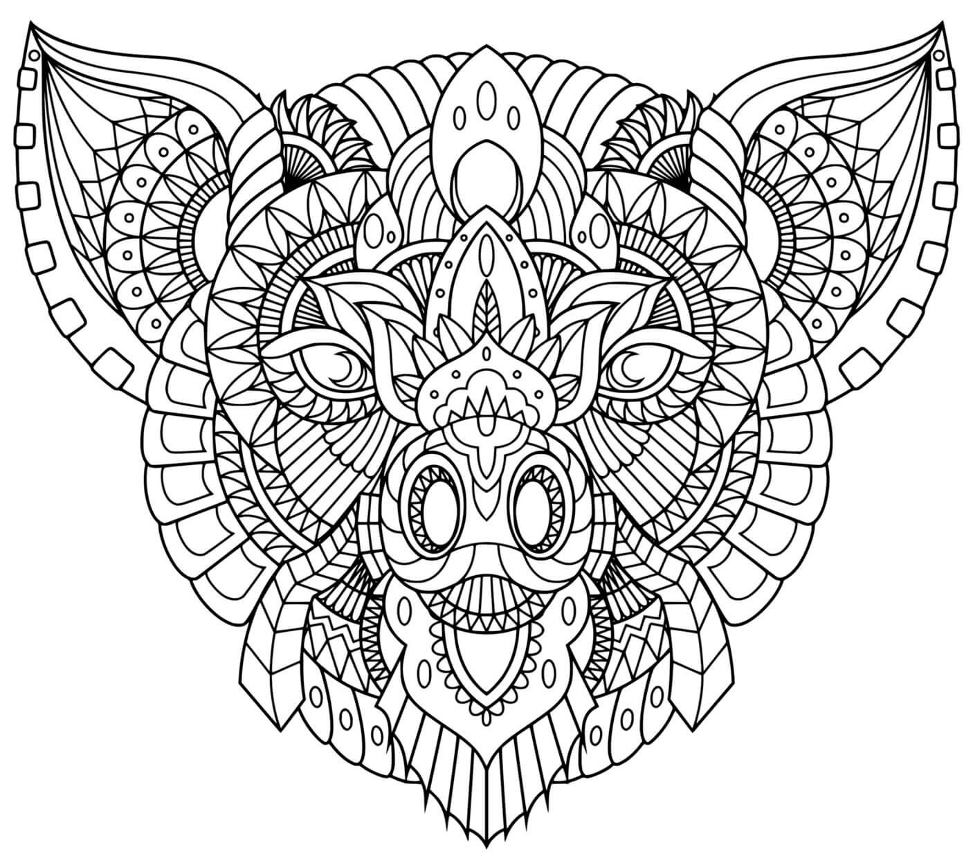 Coloriage Cochon Mandala Zentangle - Cochon à imprimer