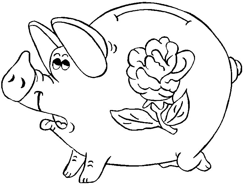 Coloriage Cochon Tirelire - Animaux à imprimer
