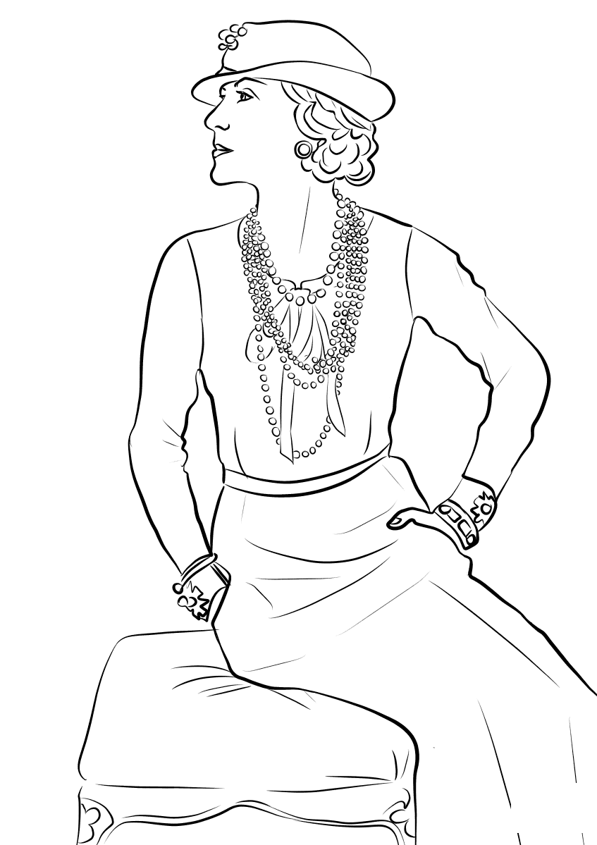 Coloriage Coco Chanel France Personnalité - France à imprimer