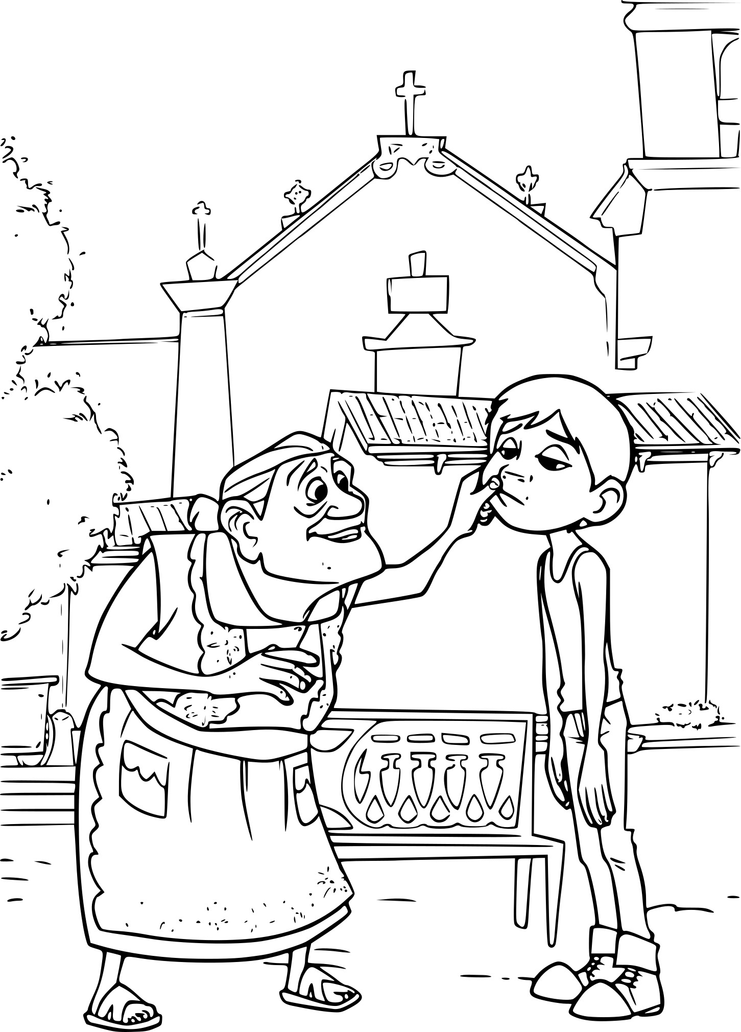 Coloriage Coco Miguel Et Sa Grand Mère Disney Pixar - Coco Disney à imprimer