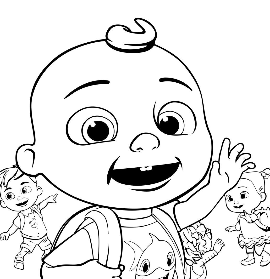 Coloriage Cocomelon Jj Jay Retourne A L'école - Cocomelon à imprimer