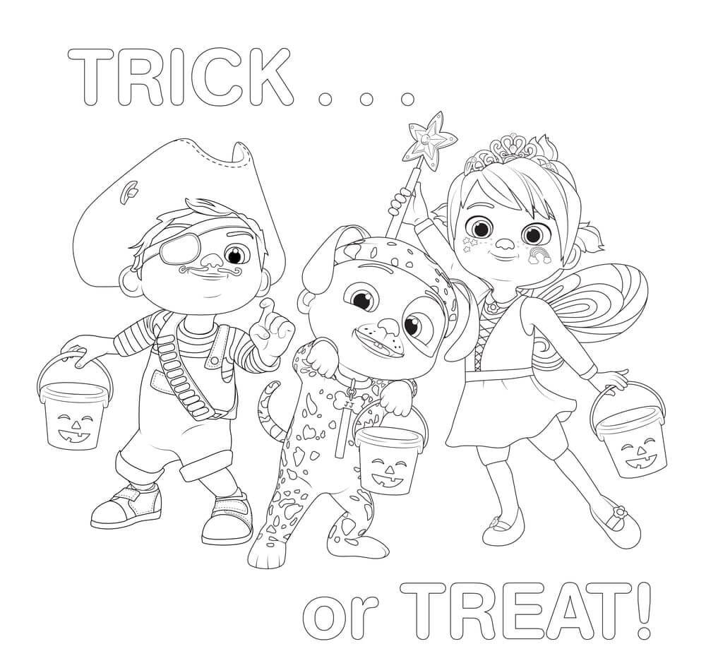 Coloriage Cocomelon Halloween Trick Or Treat - Cocomelon à imprimer