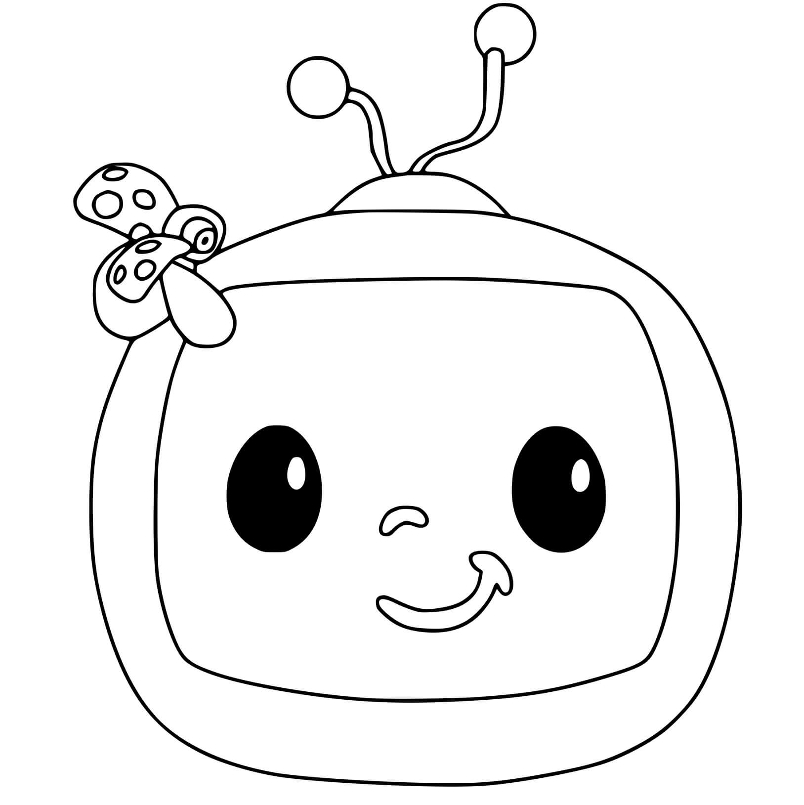 Coloriage Cocomelon Logo Chaine Télé - Cocomelon à imprimer