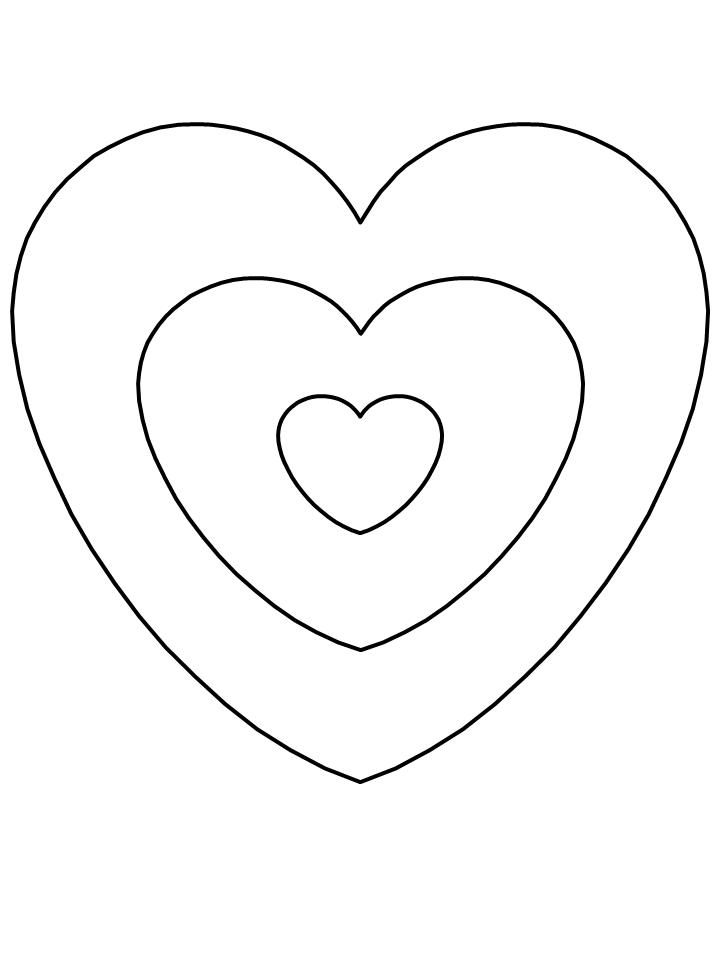 Coloriage Cœur amoureux avec arabesques - Coeur à imprimer