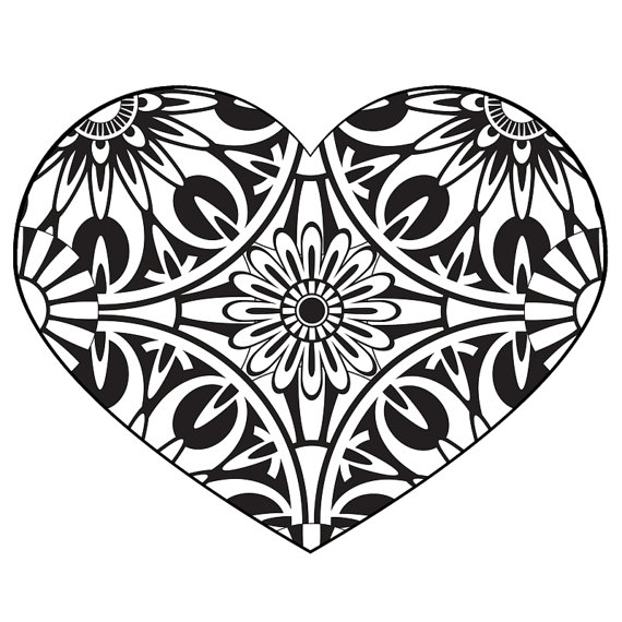 Coloriage Cœur Amour Adulte - Coeur à imprimer