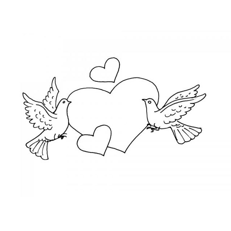 Coloriage Cœur D'Amour - Saint-Valentin à imprimer