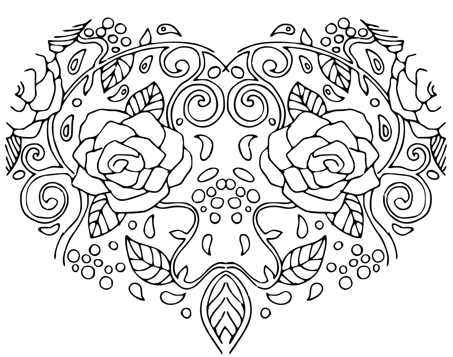 Coloriage Cœur En Forme De Fleurs Pour La Journée De L'amour - Saint-Valentin à imprimer