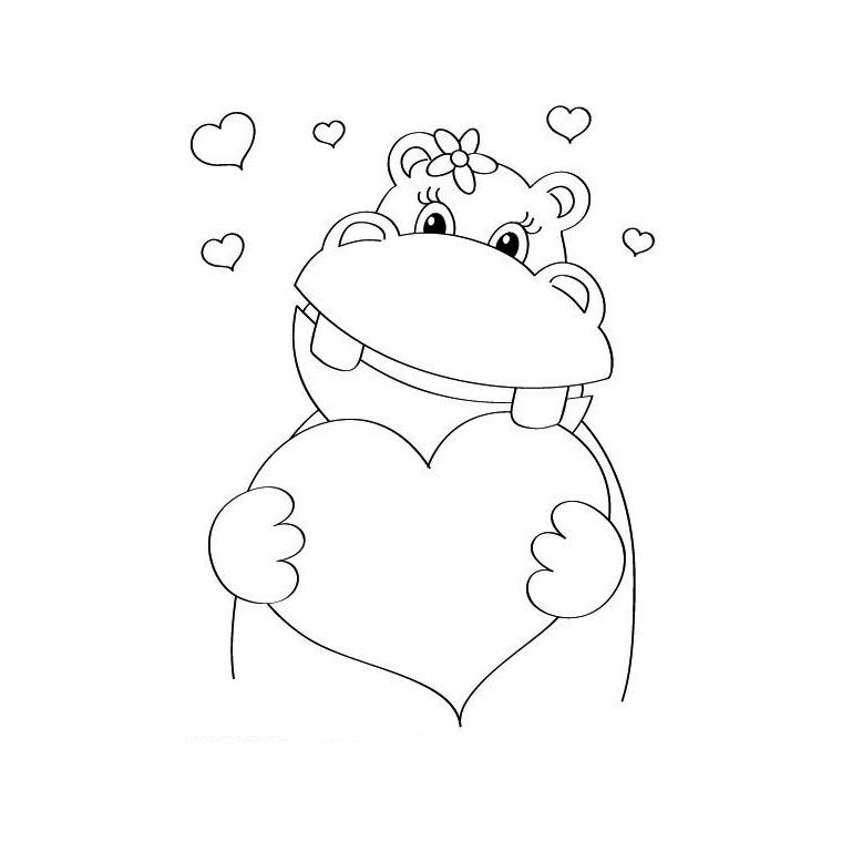Coloriage Cœur Simple - Saint-Valentin à imprimer