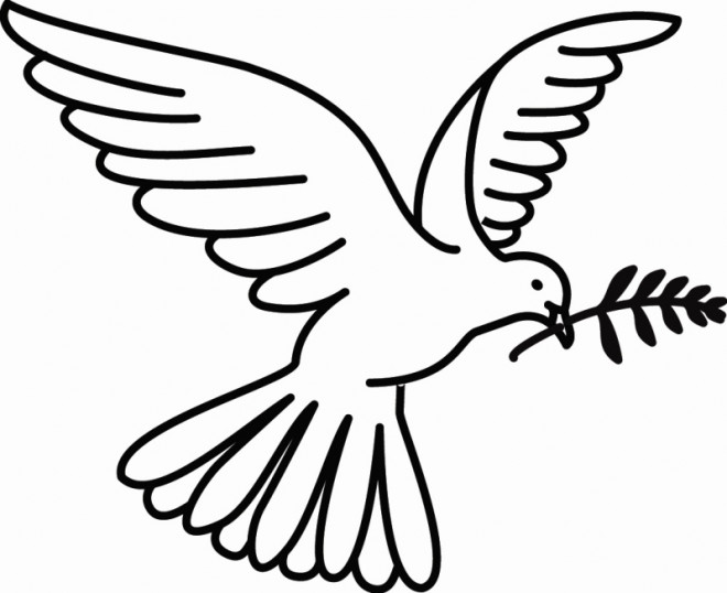 Coloriage Colombe Pour La Journée Mondiale De La Paix - Janvier à imprimer