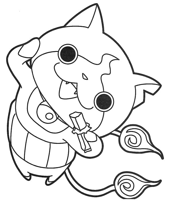 Coloriage Color Page Watch Yokai Jybanian - Yokai watch à imprimer
