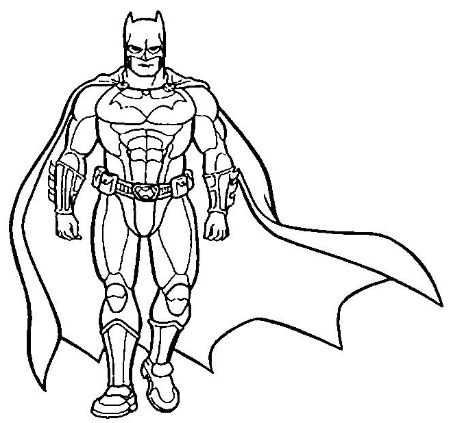 Coloriage Coloriage Batman Avec Sa Cape - Batman à imprimer