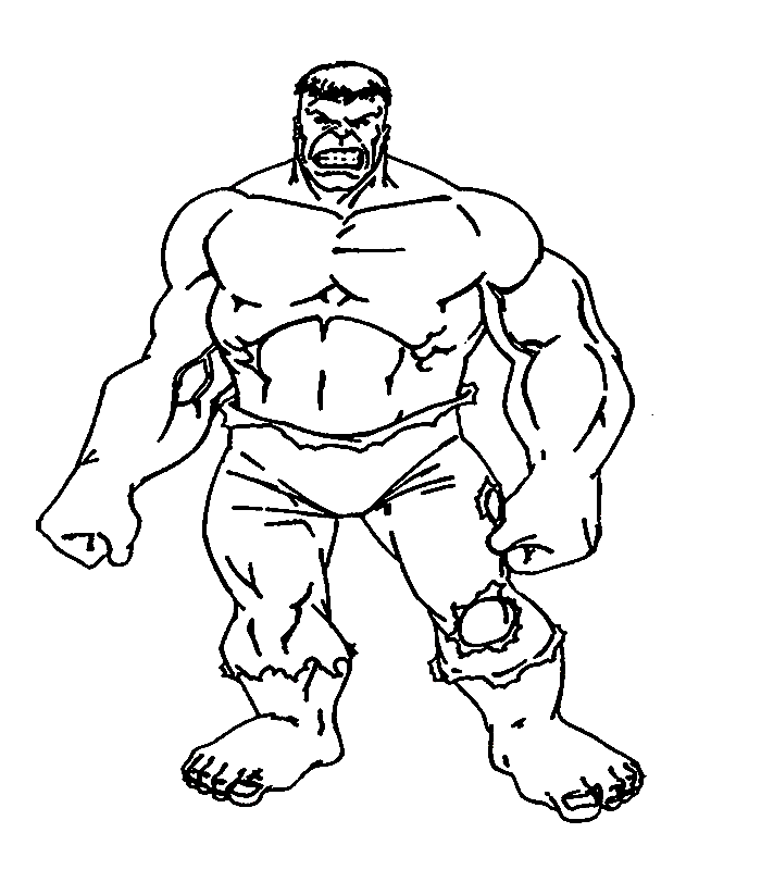 Coloriage Coloriage De Bruce Banner Après Transformation En Hulk - Hulk à imprimer