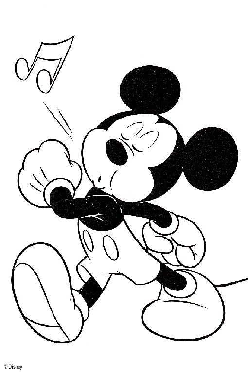 Coloriage Coloriage De Mickey Qui Siffle - Alphabet disney à imprimer