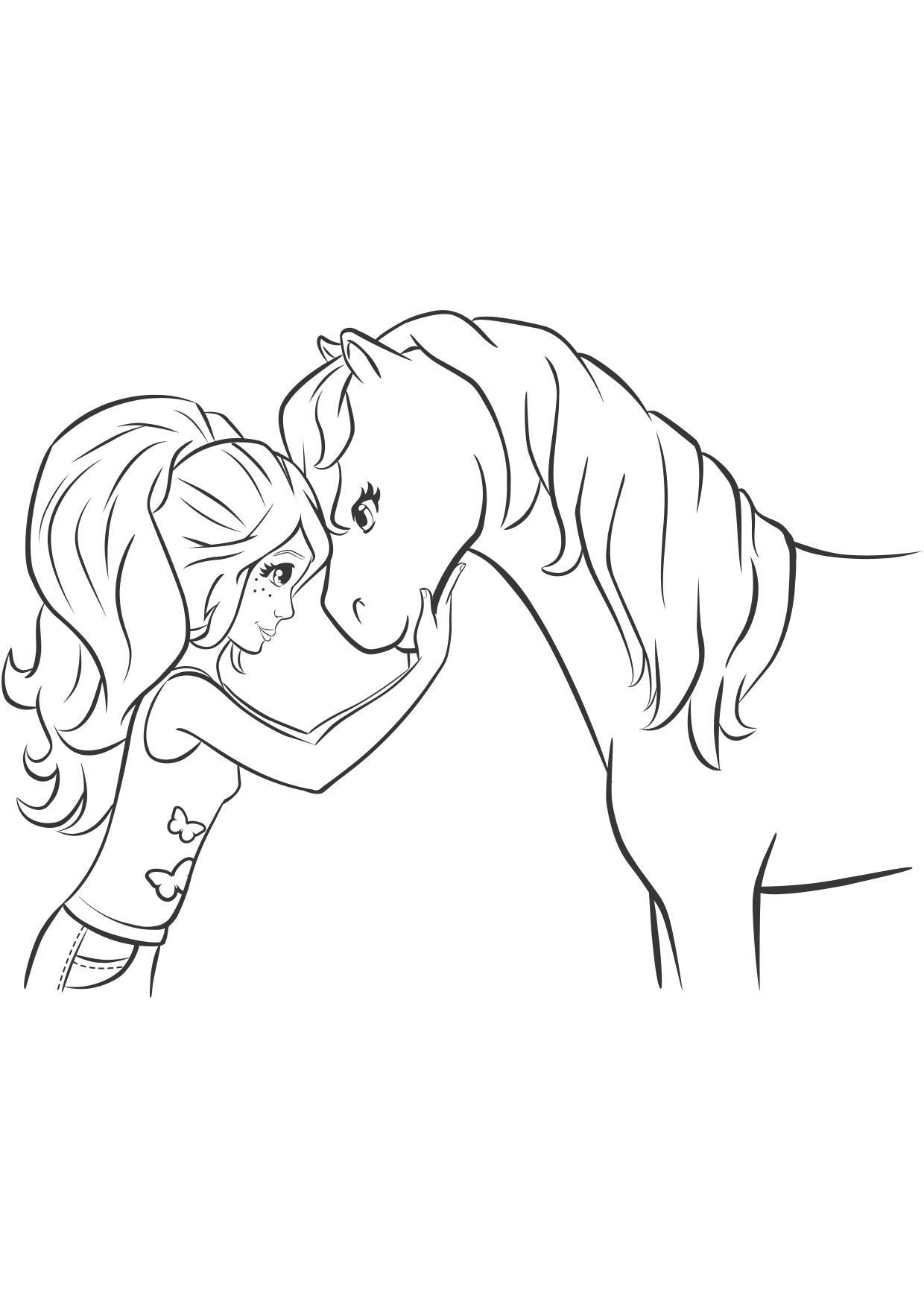 Coloriage Coloriage Friends Mia Cheval - Gulli à imprimer