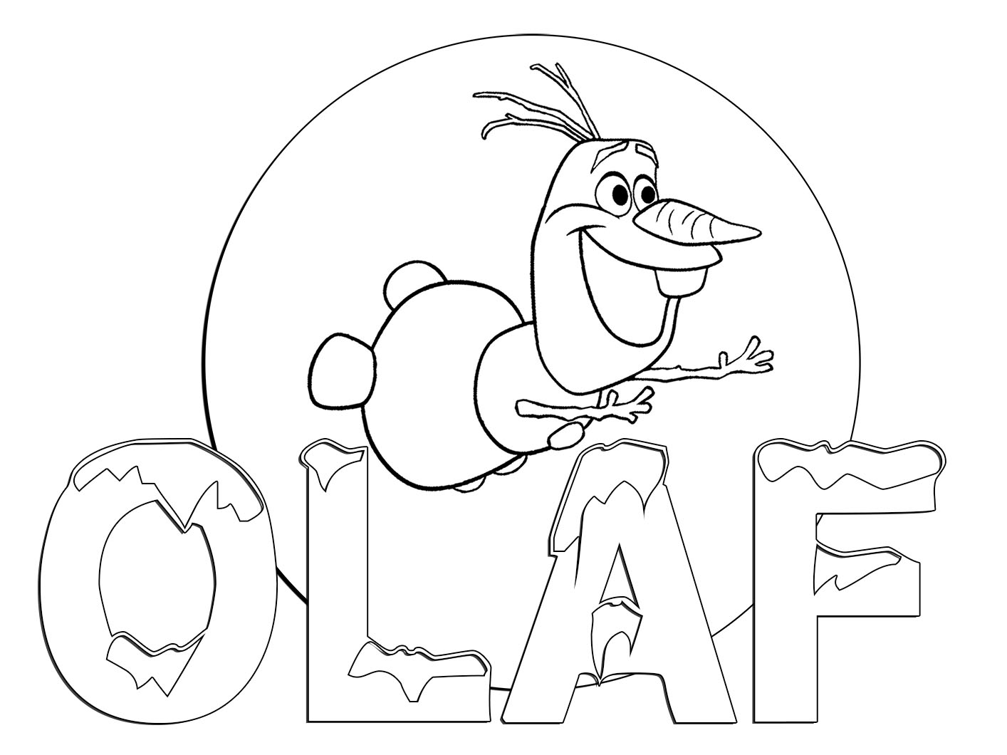 Coloriage Elsa la Reine des Neiges et Olaf - Olaf à imprimer