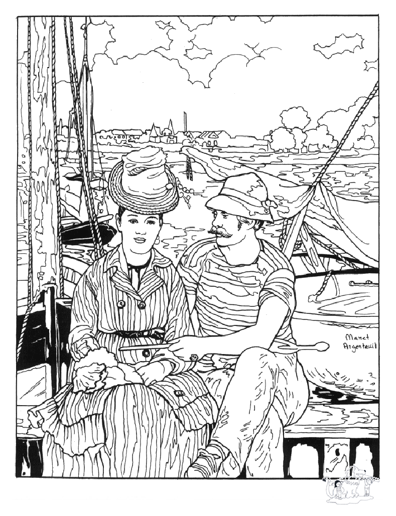 Coloriage Coloriage Manet - Art à imprimer