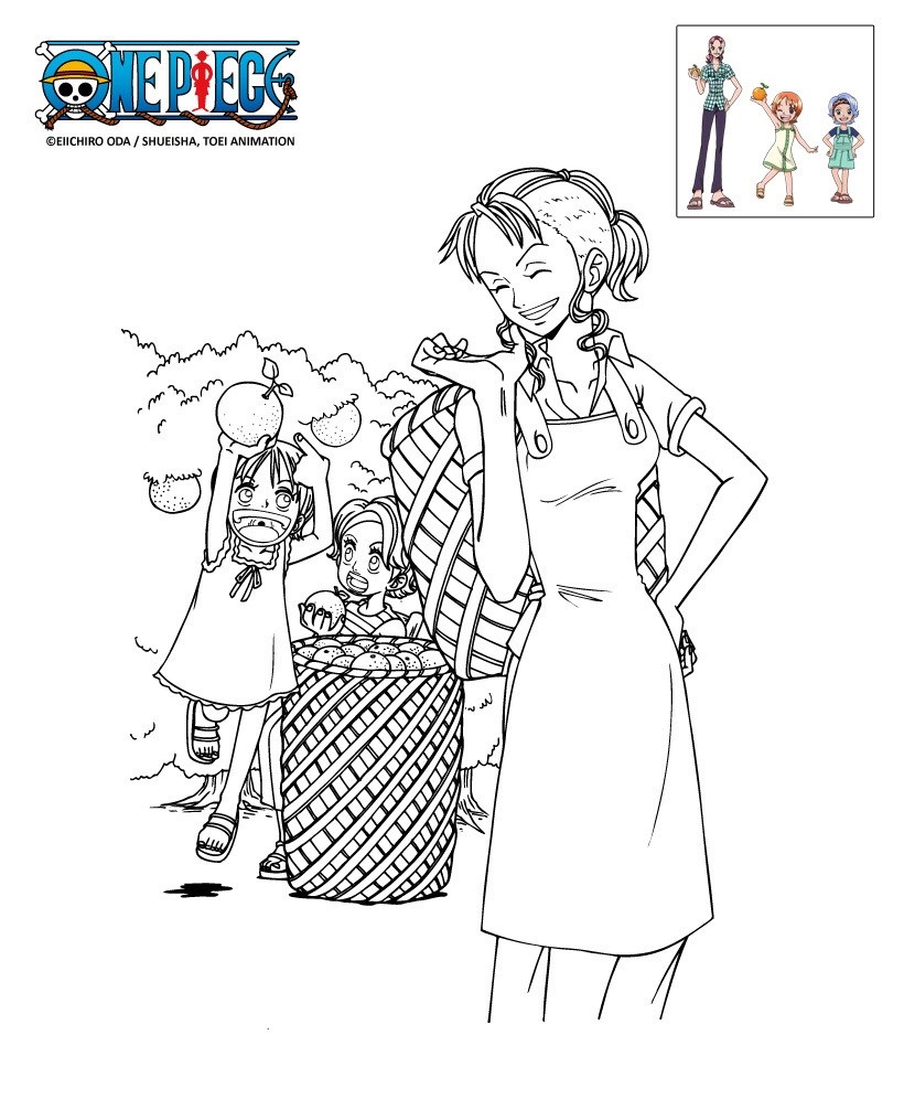 Coloriage Coloriage Onepiece Belmer Nami Et Nojiko - One piece à imprimer