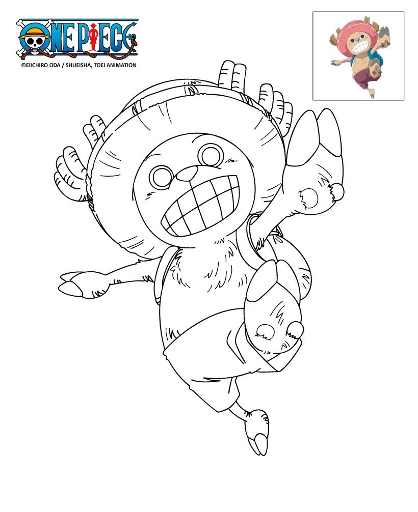 Coloriage Coloriage Onepiece Chopper Bondit - One piece à imprimer