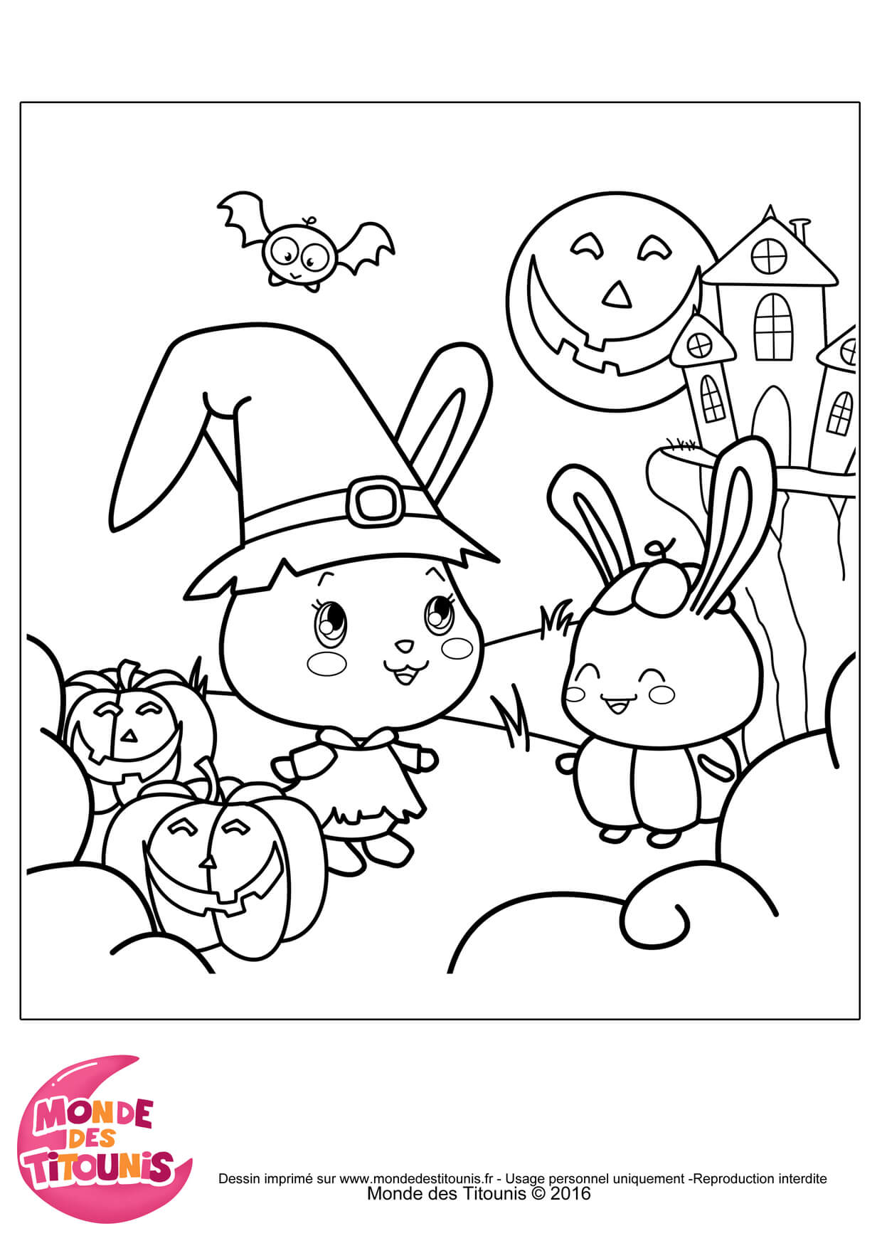 Coloriage Coloriages Titounis Halloween - Titounis à imprimer