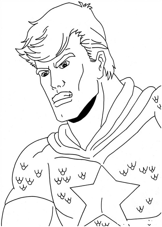 Coloriage Captain America en position héroïque - Captain america à imprimer