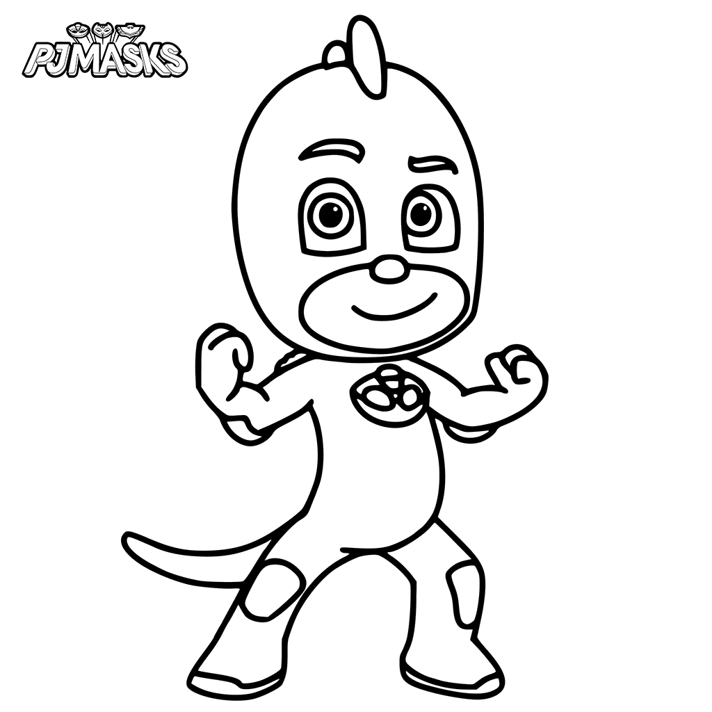 Coloriage Colorier In Gekko De Pyjamasques - Pyjamasques à imprimer