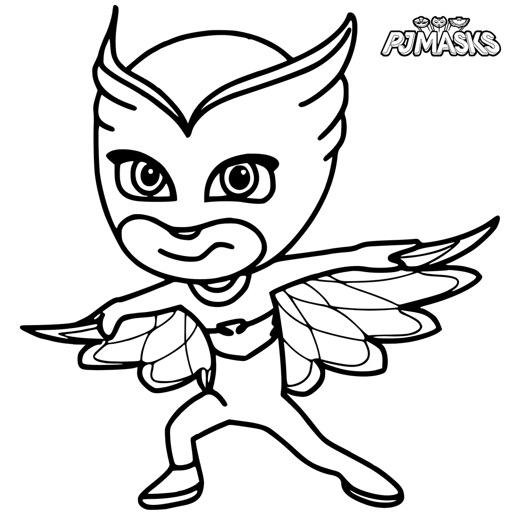 Coloriage Colorier In Owlette De Pyjamasques - Pyjamasques à imprimer