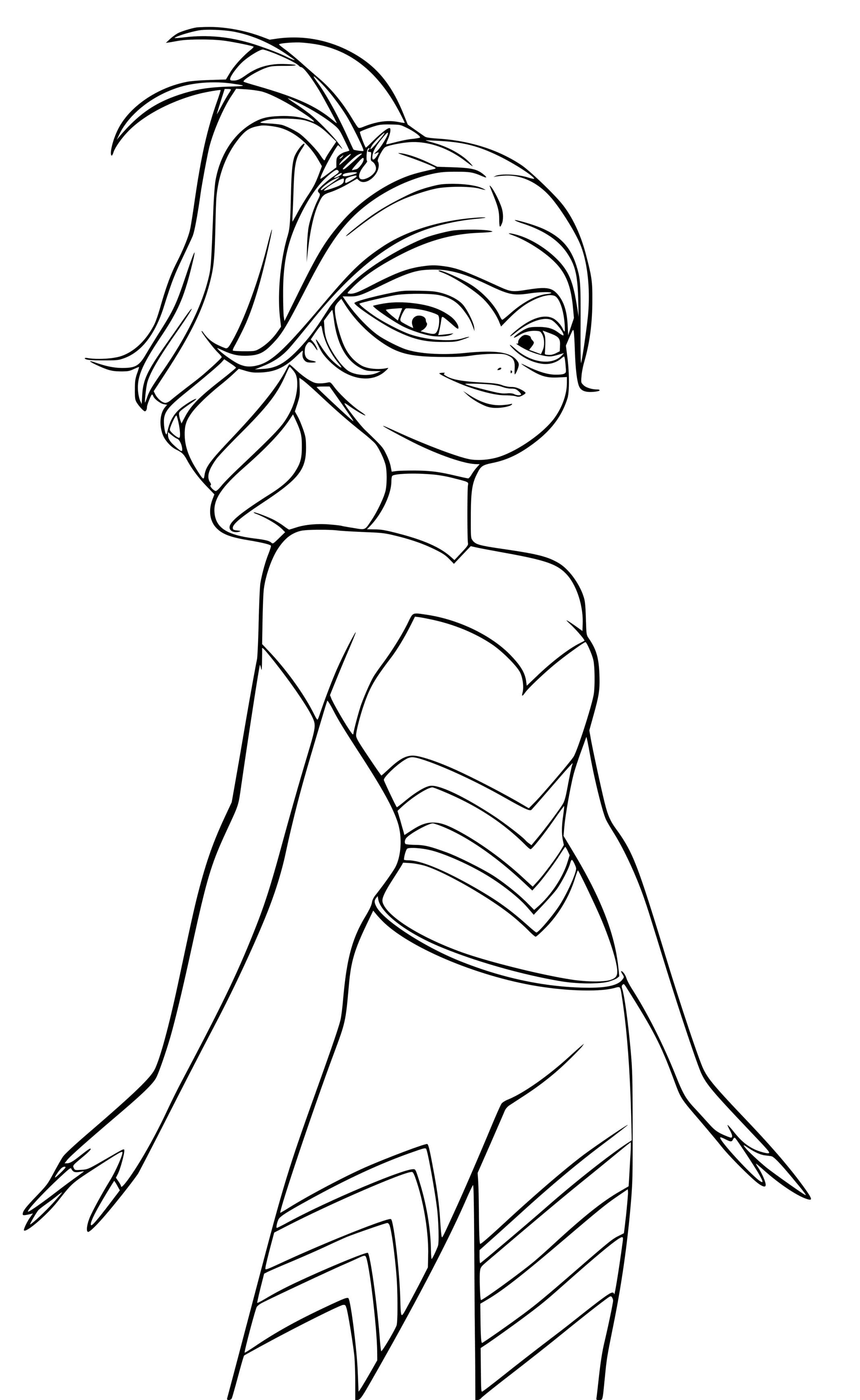Coloriage Coloriez miraculous ladybug queen bee or chloes - Coloriez à imprimer
