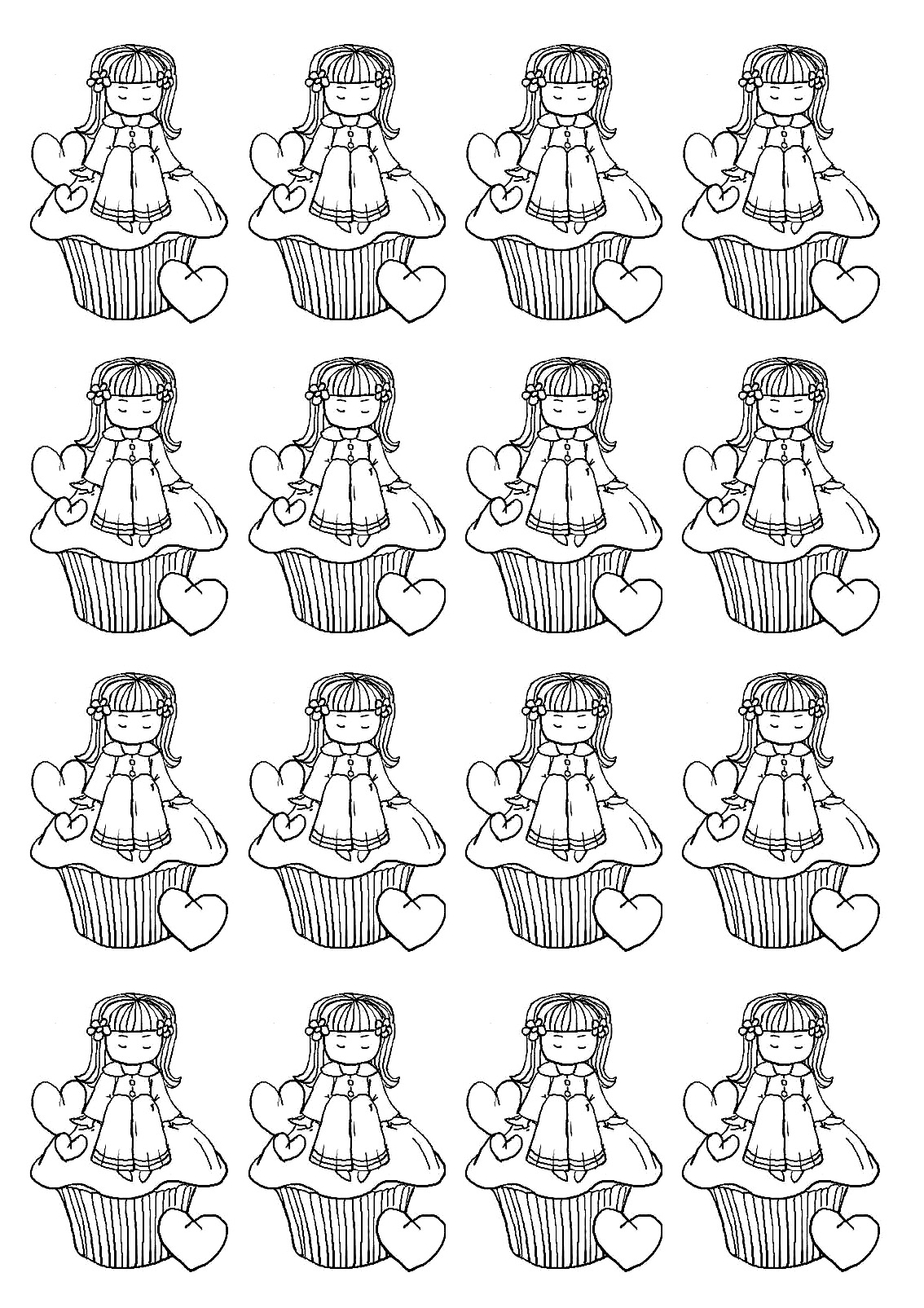 Coloriage Cupcake pour petite fille - Cupcake à imprimer